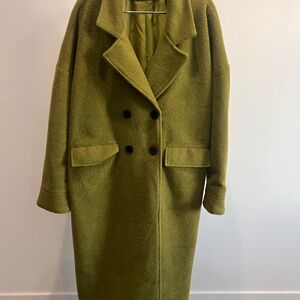 Green Teddy Jacket Oversized Relaxed Fit